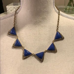 J crew statement necklace blue triangle